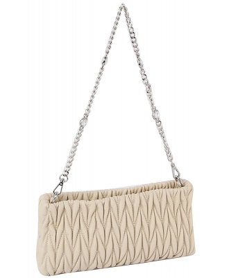 Chevron Quilted Crossbody Bag LHU494-Z BEIGE